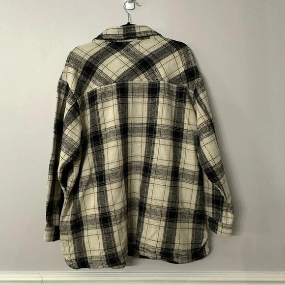 Lucky Brand Women's Black & Cream Plaid Shacket with Pockets Size L NWT - Picture 10 of 10